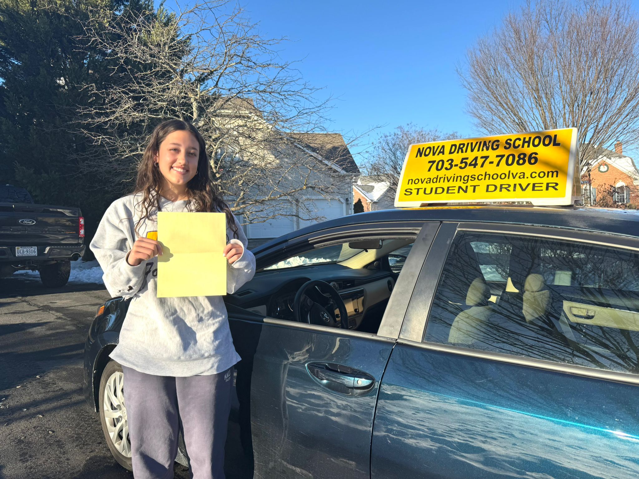 Real Northern VA Driving School student